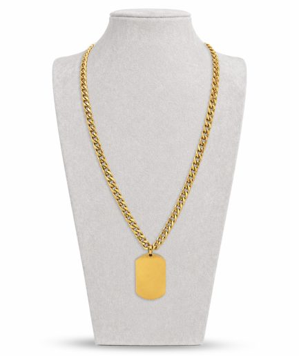 Gold Dog Tag Necklace
