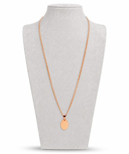 Rose Gold Oval Disc Necklace