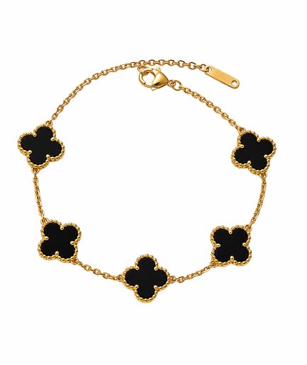Midnight clover bracelet
